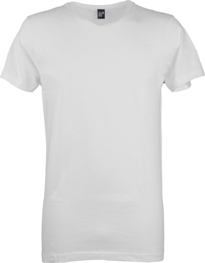 Alan Red - West-Virginia T-shirt V-Hals Wit (2Pack) - Maat M - Regular-fit