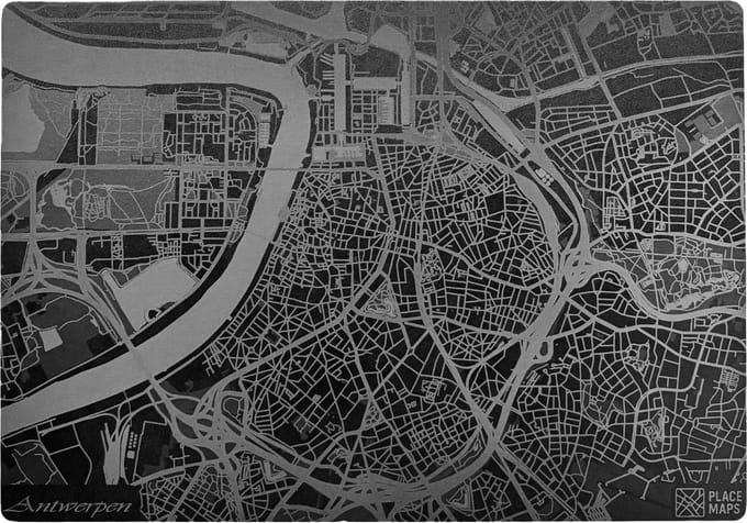 Place Maps Placemat Stadskaart Barcelona - Kunstleer - Kastanjebruin - 1 Stuk