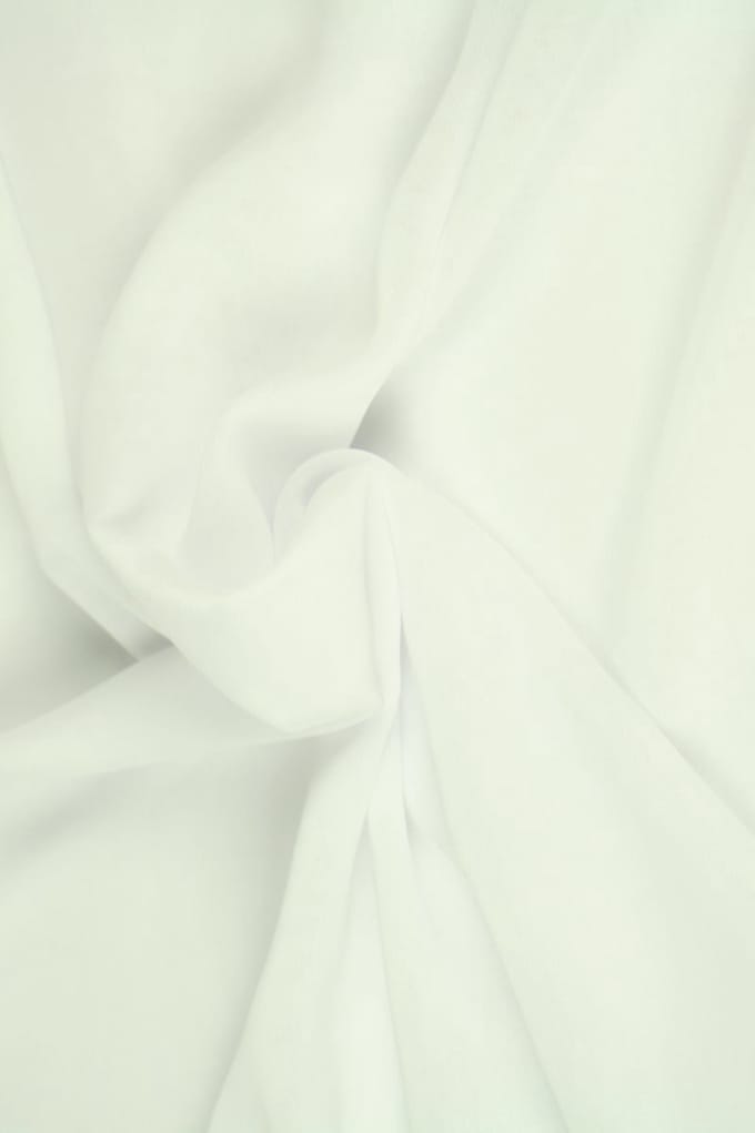 15 meter chiffon stof - Wit - 100% polyester