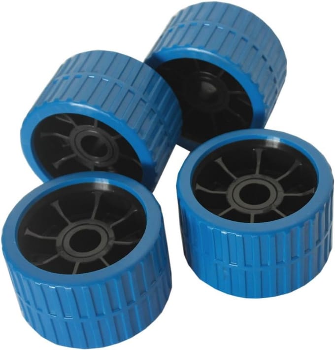 Set van 4 Blauwe Zijrollen voor Boottrailers - PE Robuust