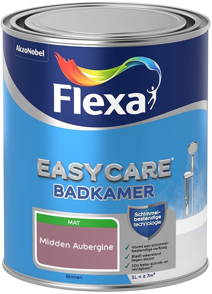 Flexa - Easycare Badkamer - Midden Aubergine - Mengverf - 1 L