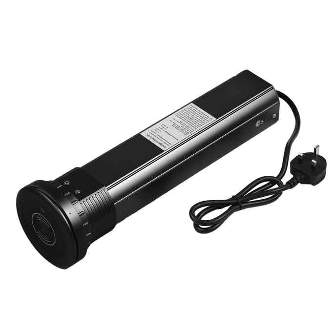 Multiprise motorisée intelligente, protection contre les surtensions, multiprise rétractable avec USB EU Plug noir