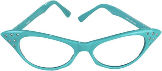 Cat Eye Rhinestone Bril Turquoise