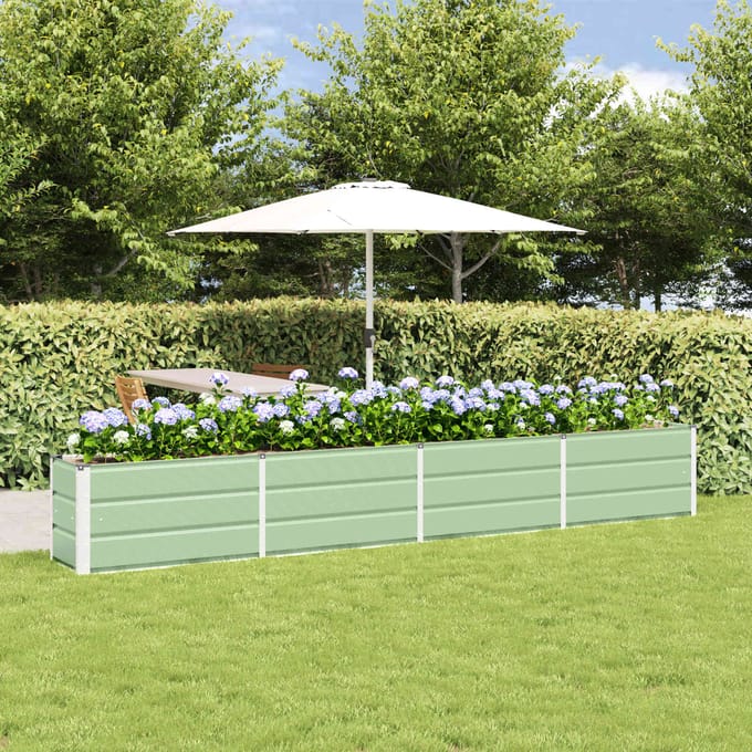 vidaXL - Plantenbak - Groen - 320 - x - 40 - x - 45 - cm - Staal
