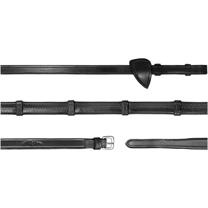 Rubber teugels voor paard met 7 eindstukken Dy'on 1/2"