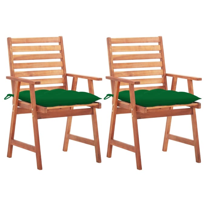 vidaXL - Tuinstoelen - 2 - st - met - kussens - massief - acaciahout