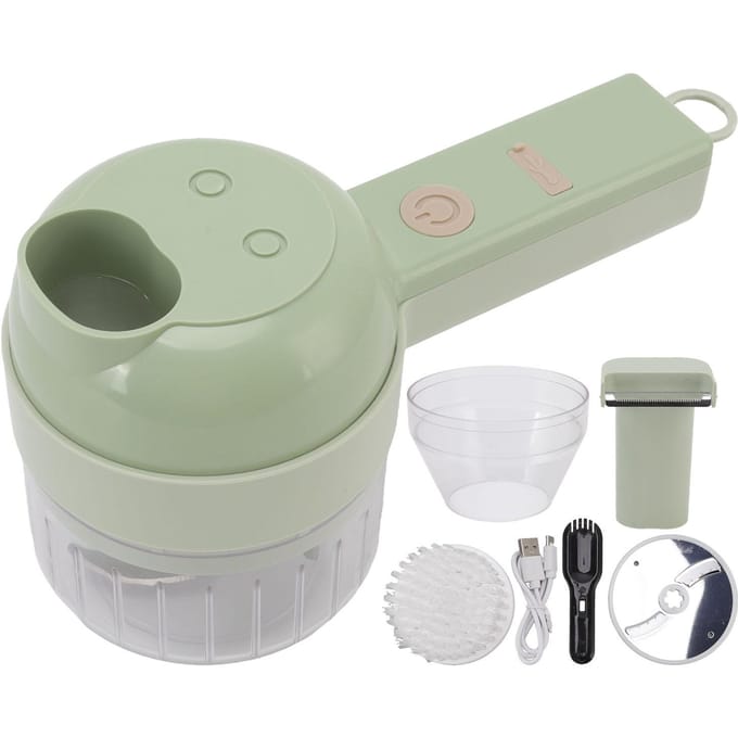 4 in 1 Elektrische Groentesnijder Mini 200ml USB Opladen Handheld Draadloze Voedselprocessor voor beige