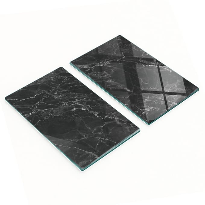 Decoratieve serveerplanken van glas met marmerlook, 2x30x52 cm