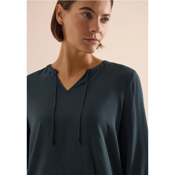 3/4-mouwen blouse met gespleten hals