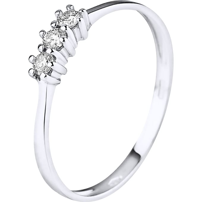 Ring TRILOGIE Diamonds 0,15 Cts riek 18K wit