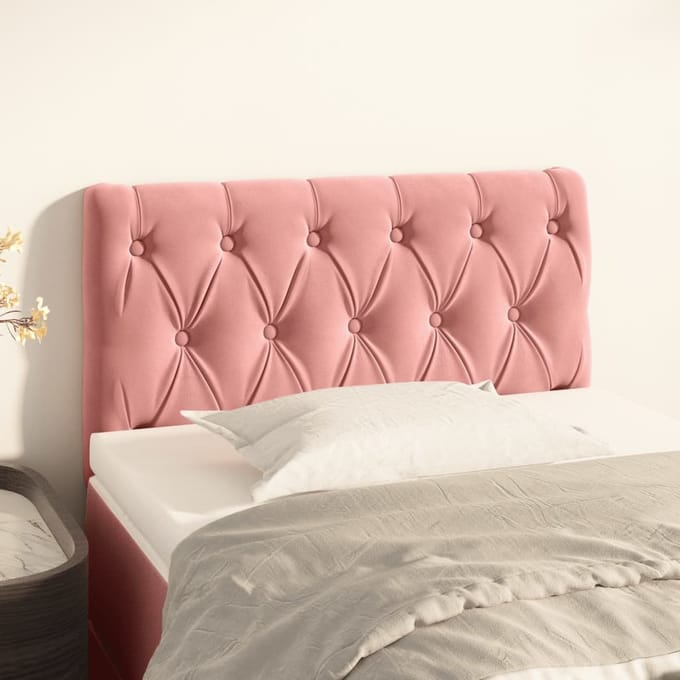 vidaXL - Hoofdbord - 80x7x78/88 - cm - fluweel - roze