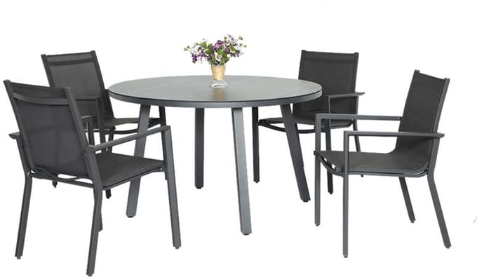 Oosterik home - Diningset Pinerolo Chieri Grey
