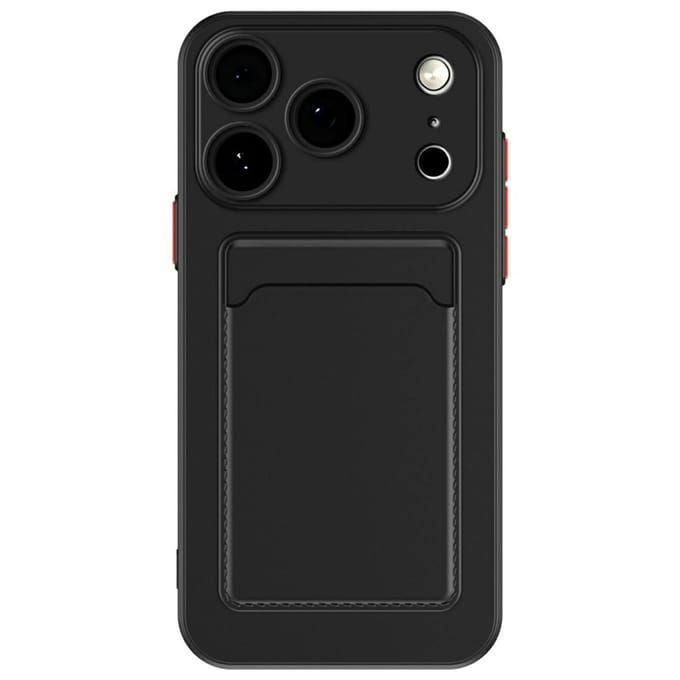 CaseBody Apple iPhone 17 Pro Max / 18 Pro Max Telefoonhoesje met Kaarthouder Zwart