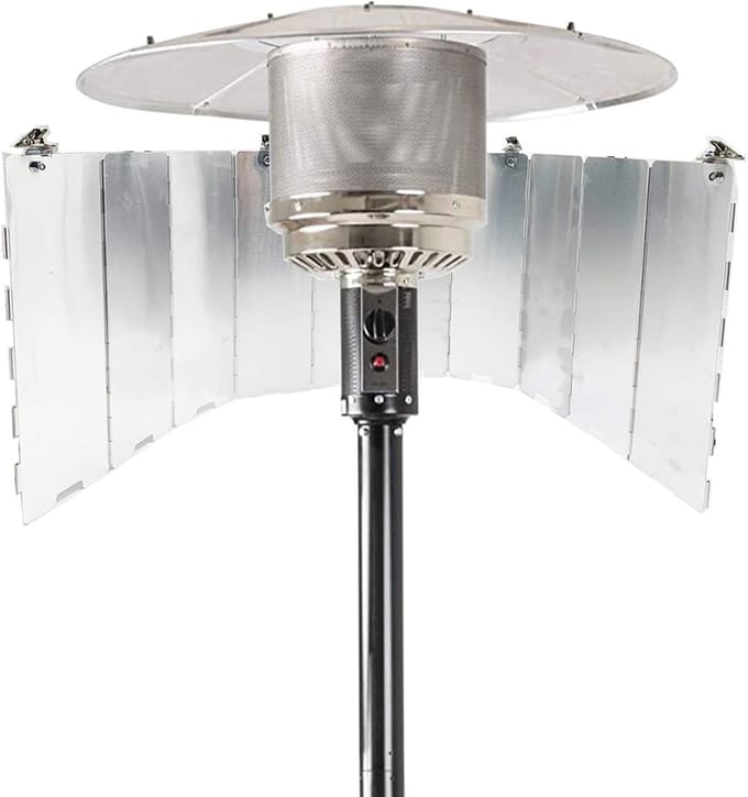 Terrasverwarmer Reflector - Warmteverdeler - Efficiënter Verwarmen - Verstelbaar Warmtebereik - 2.54 x 8.89 x 24.13 cm - null