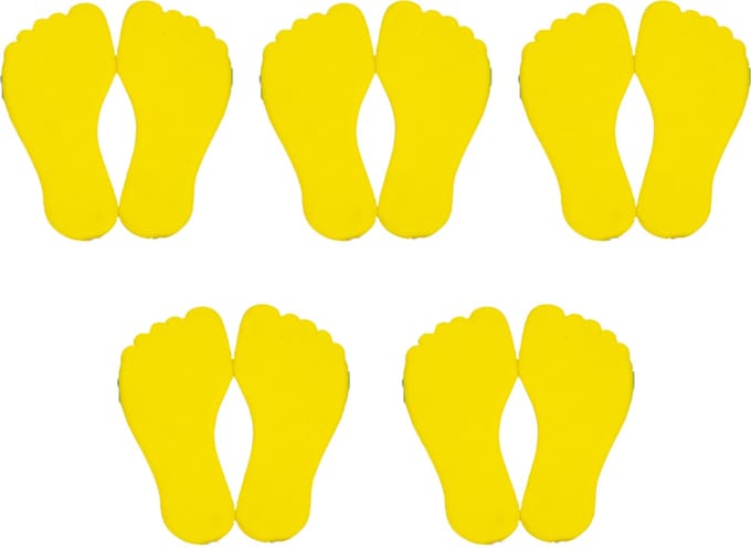 MDsport - Markeervoeten - 5 paar voetjes - Vloermarkering - Set van 5 - Geel