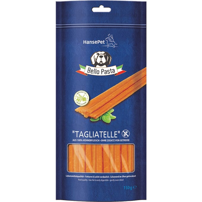 Voordeelpakket: 3x150g Hansepet Bello Pasta Tagliatelle Chicken hondensnacks