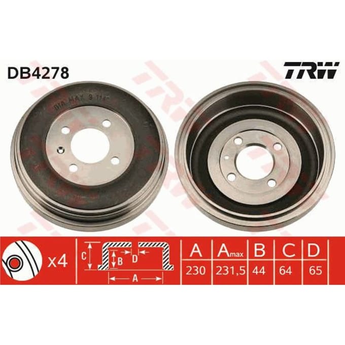 Remtrommel, 1 stuk TRW DB4278