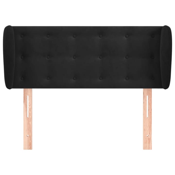 vidaXL - Hoofdbord - met - randen - 93x23x78/88 - cm - fluweel - zwart
