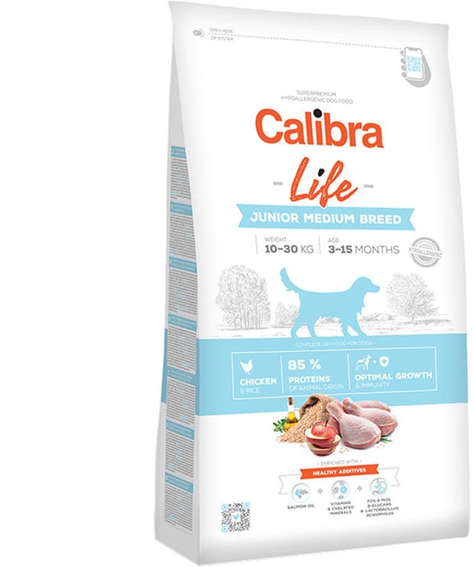 Calibra Dog Life Junior Medium Breed - Kip - 2,5 kg