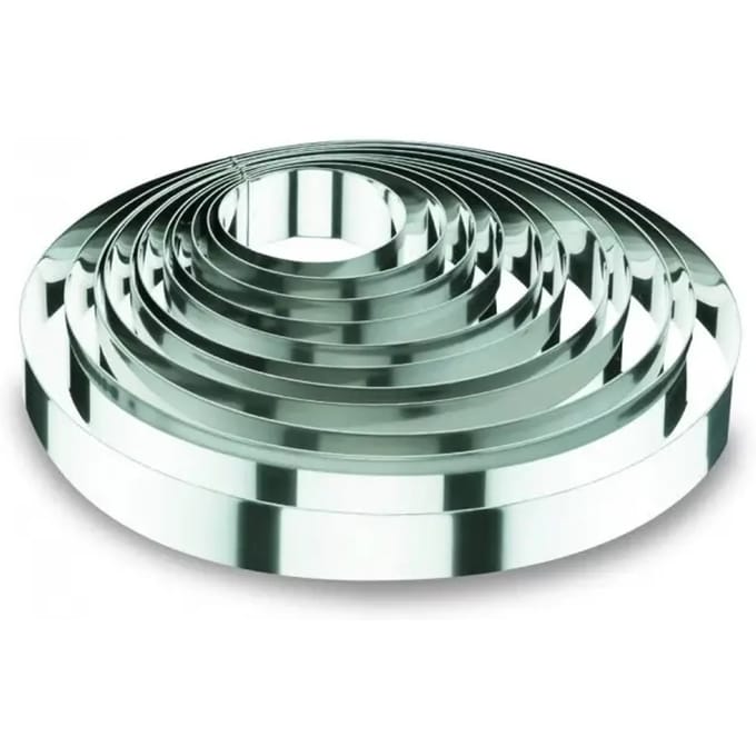 Ronde roestvrijstalen taartring Lacor 18/10 - 8x3,5 cm
