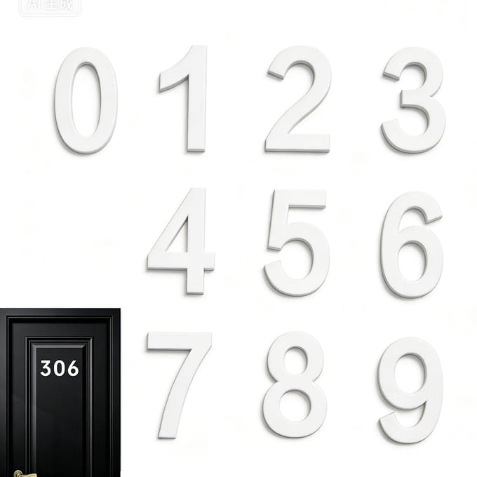 Dailygoods - Acryl Deurnummer Sticker voor Adres en Appartement