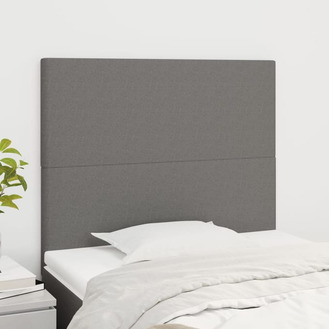 vidaXL - Hoofdbord - donkergrijs - 90x5x118/128 - cm - stof