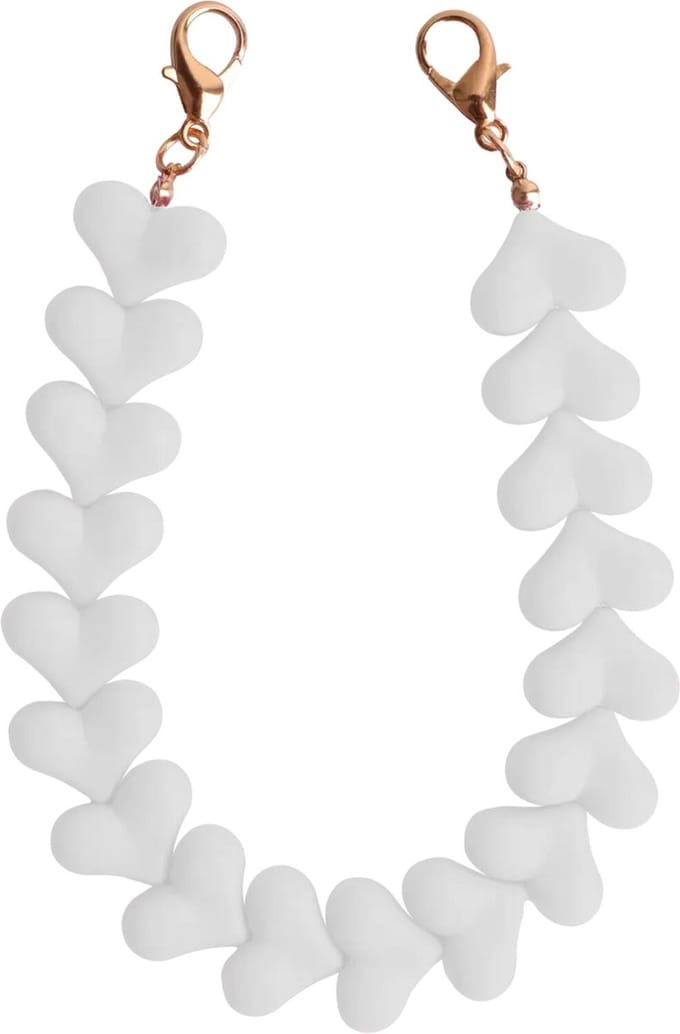 HappyCase Mykonos Universele Hartjes Armband Telefoonkoord (30CM) Wit