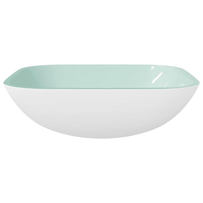 vidaXL - Wasbak - 42x42x14 - cm - glas - wit