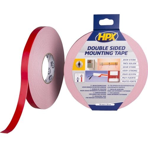 Spiegel bevestigingstape - wit 19mm x 25m