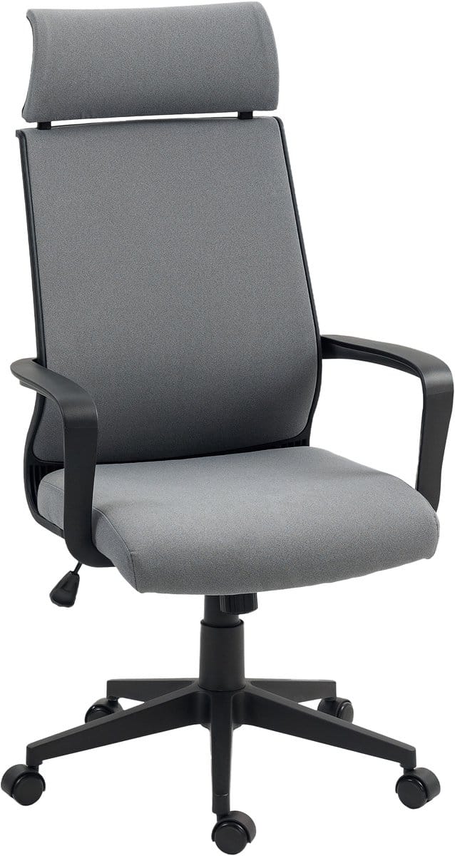 HOMCOM Office Chair-Polyester, Schaumstoff-69L x 60,5B x 109-117H cm-Dunkelgrau