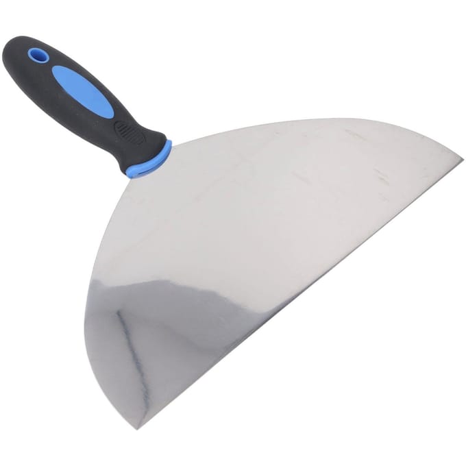 Racloir à mastic en acier inoxydable Papier peint Peinture Décalcomanies Racloir à plâtre avec trou de suspension pour cloison sèche white