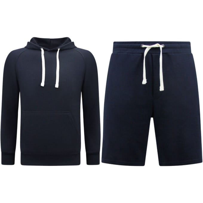 Hoodie Heren - Korte Broek Heren - SET- Donker Blauw