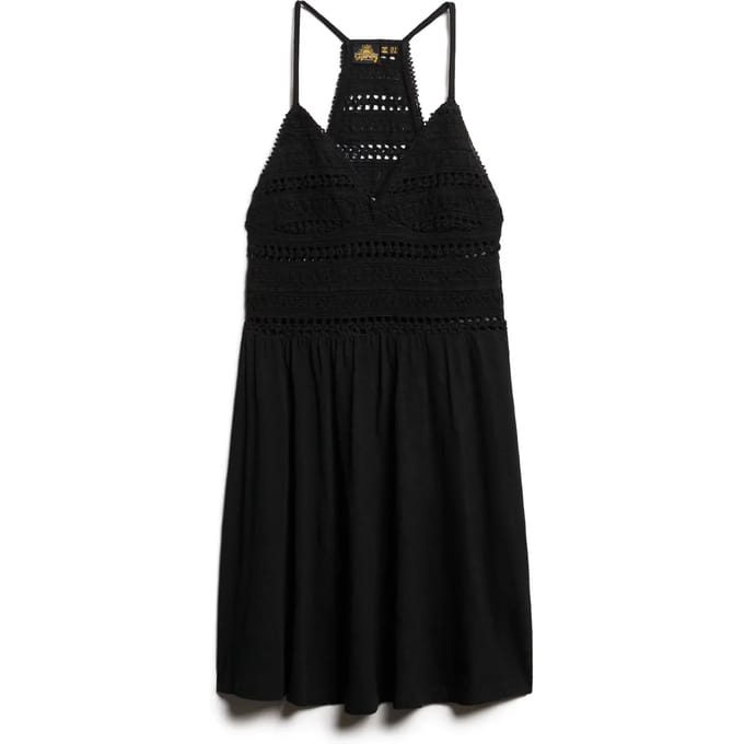 Superdry - Jersey min-jurk met kanten details - Dames - Jurken