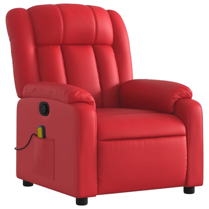 vidaXL - Massagestoel - verstelbaar - kunstleer - rood
