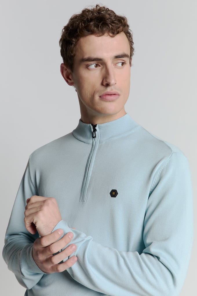No Excess Pullover Half Zip Ice Maat: XL | Sweaters Outlet | Heren | Blauw