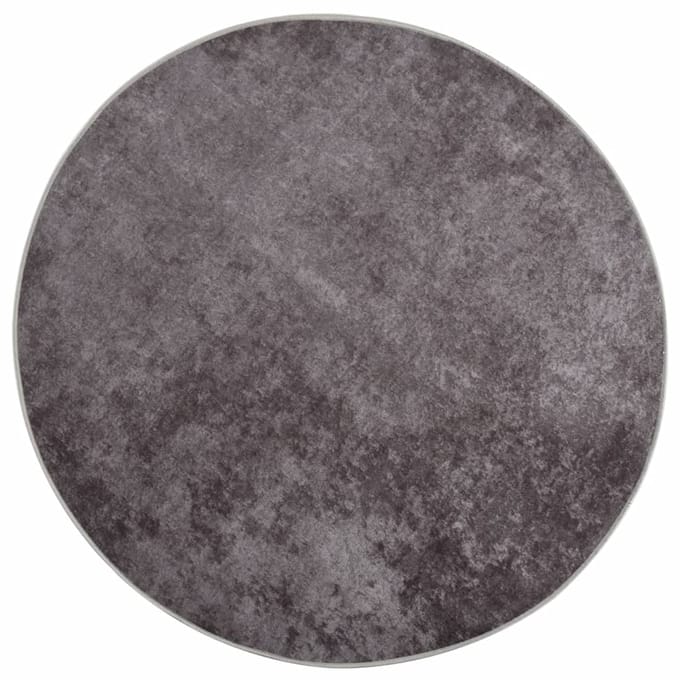 vidaXL - Vloerkleed - wasbaar - Ø - 200 - cm - grijs