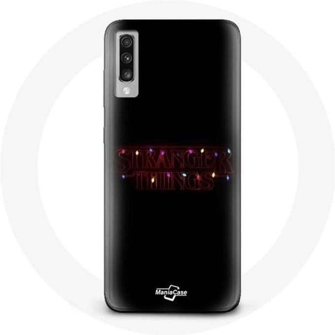 Coque - MANIACASE - Samsung Galaxy A50 - Stranger Things - Joyeux Noël - Souple Noir