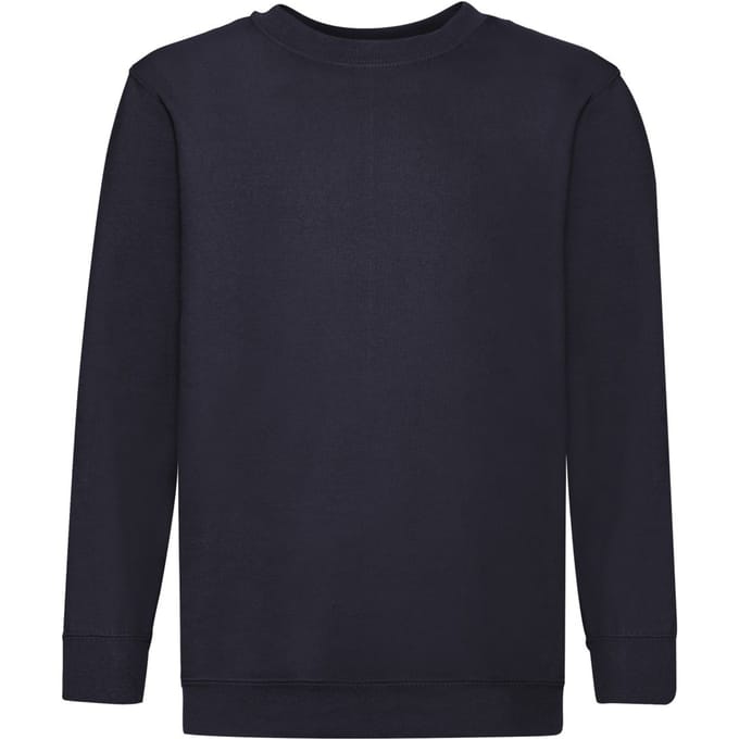 Fruit of the Loom Kinder/Kids Klassiek Sweatshirt met Inzet (Deep Navy)