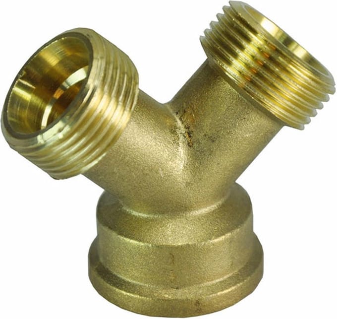 Wiesbaden Mess.Y-Stuk Connector 3/4" Bi - 2 x Buiten