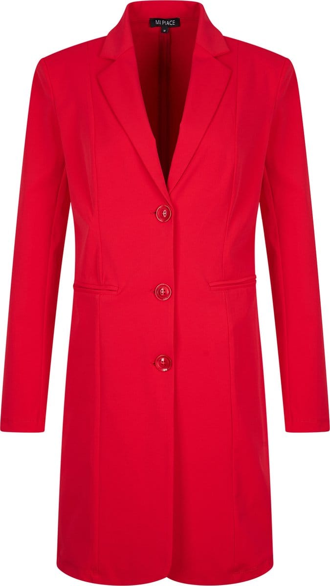 MI PIACE - Travel Lange Blazer Uni 2132 Red - Maat : S