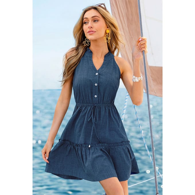 Grote aanbieding Blauwe mini-jurk