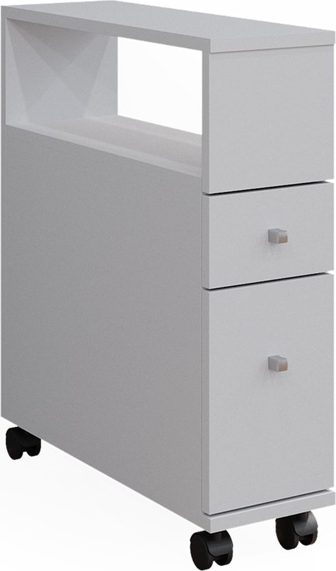 Vicco Fynn Badkamerkast – 17.6 x 61.6 cm met 2 laden Wit
