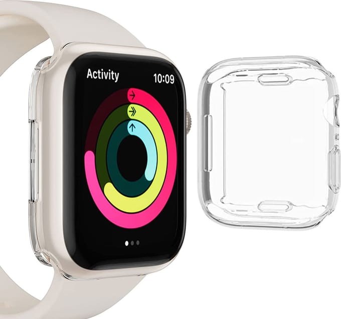 Geschikt voor Apple Watch 7 41 mm Screenprotector + Hoesje - Volledige Bescherming - Beschermglas Screen Protector Glas