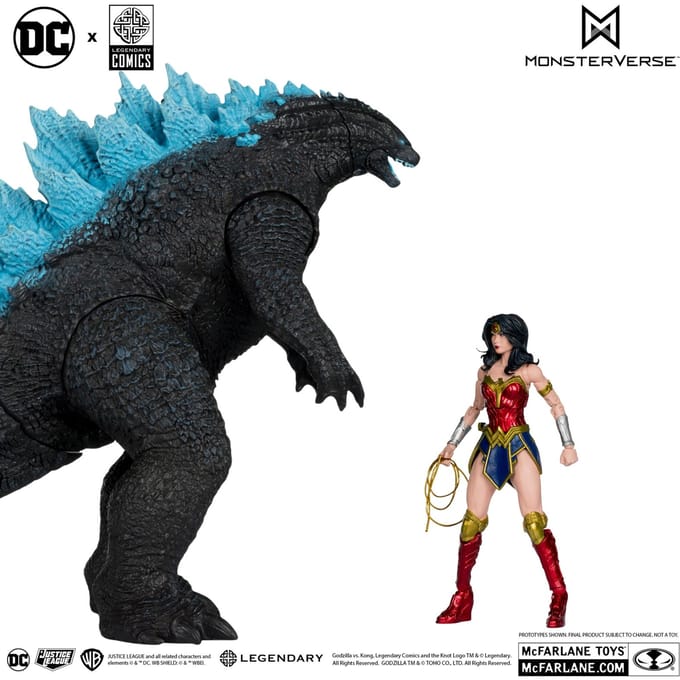 McFarlane Toys DC Justice League Monsterverse DC Multiverse Action Figuur 2-Pack Wonder Woman Vs. Atomic Blast Godzilla 18 cm Action Figuur