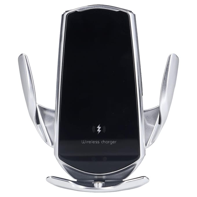 Draadloze autolader USB-voeding Autotelefoonhouder Beugel Slimme infraroodsensorlader voor auto gray