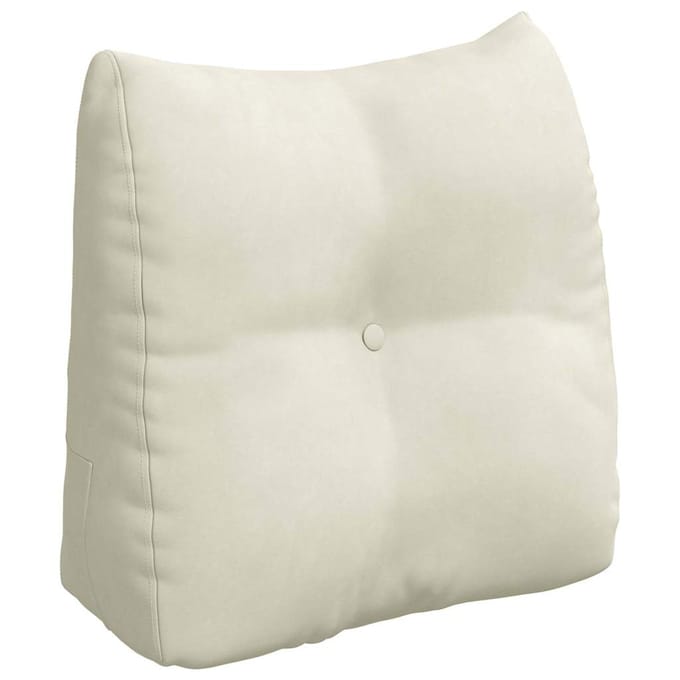 vidaXL - Rugkussen - Crème - 45 - x - 24 - x - 50 - cm - Fluweel