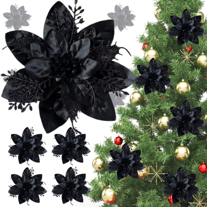 Ster van Bethlehem - Kerstboom Ster - Zwart - 6 Stuks