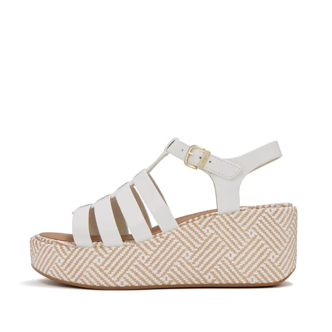 FitFlop Platfforms graphic-weave leather fisherman sandals