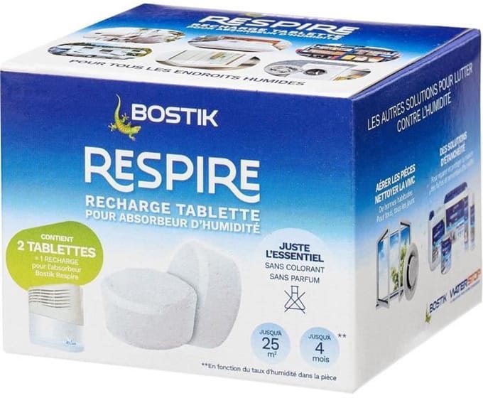 Absorber navullingen - BOSTIK - Adem - 2 tabletten - Tot 25 m² - Geurvrij - 2 x 250 g