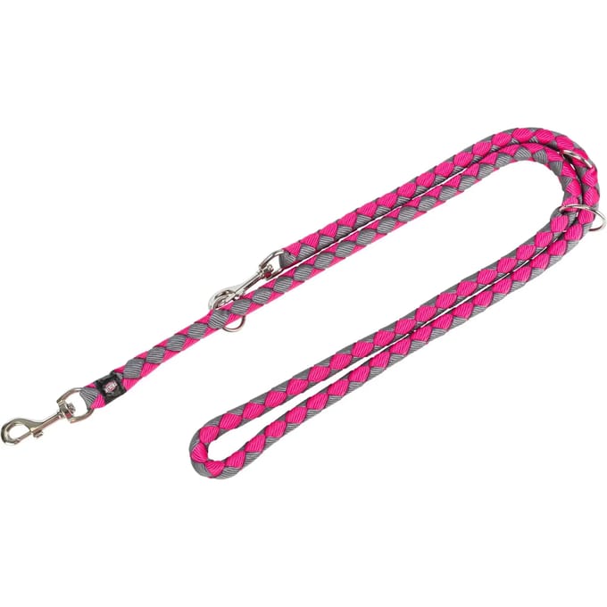 TRIXIE HONDENRIEM CAVO VERSTELBAAR FUCHSIA / GRIJS